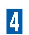 Cartello con numero sfondo blu