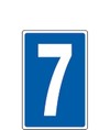 Cartello con numero sfondo blu