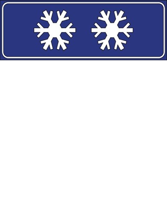 Pannello integrativo strada ghiacciata