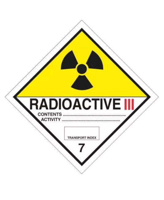 etichette adesive ADR  pericolo radiazioni