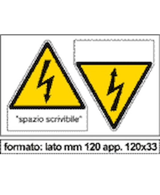 Adesivo con simbolo elettrico e spazio scrivibile da 2 etichette