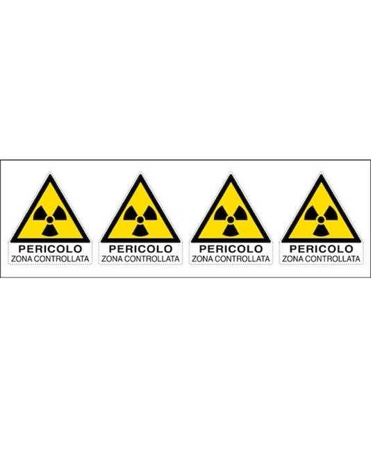 Adesivo 'pericolo zona controllata' da 4 etichette