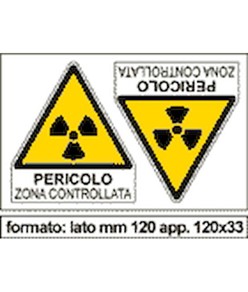 Adesivo 'pericolo zona controllata' da 2 o 4 etichette