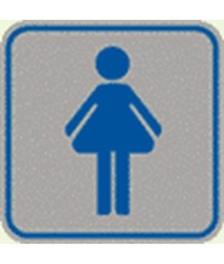 Pellicola adesiva 'wc donna' con simbolo. Dim. varie