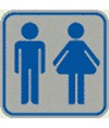 Pellicola adesiva d'indicazione 'wc uomo/donna'