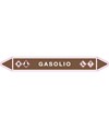 Foglio da 5 etichetta autoadesiva con frecce e simboli 'Gasolio'