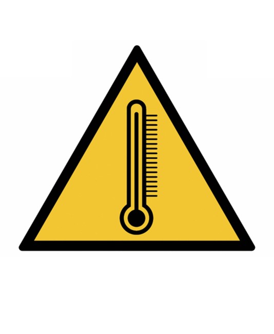 Cartello pericolo  alta temperatura