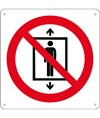 Cartello in alluminio vietato uso ascensore in caso di incendio