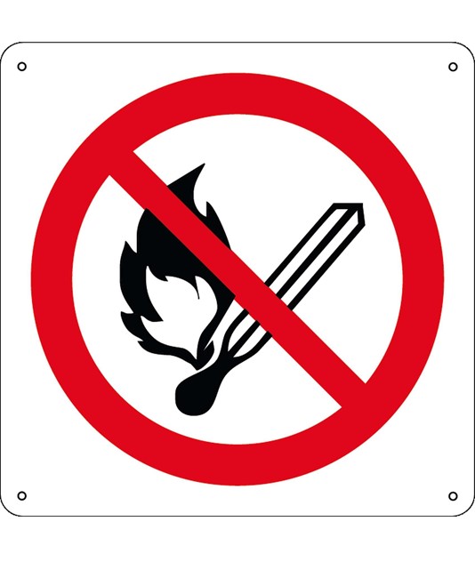 Cartello vietato  fumare o usare fiamme libere