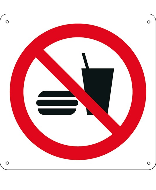 Cartello vietato  mangiare o bere