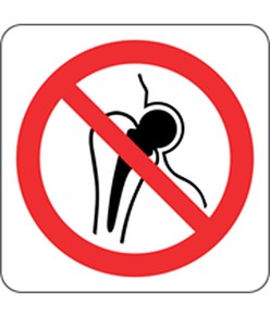 Cartello vietato accesso ai portatori di protesi