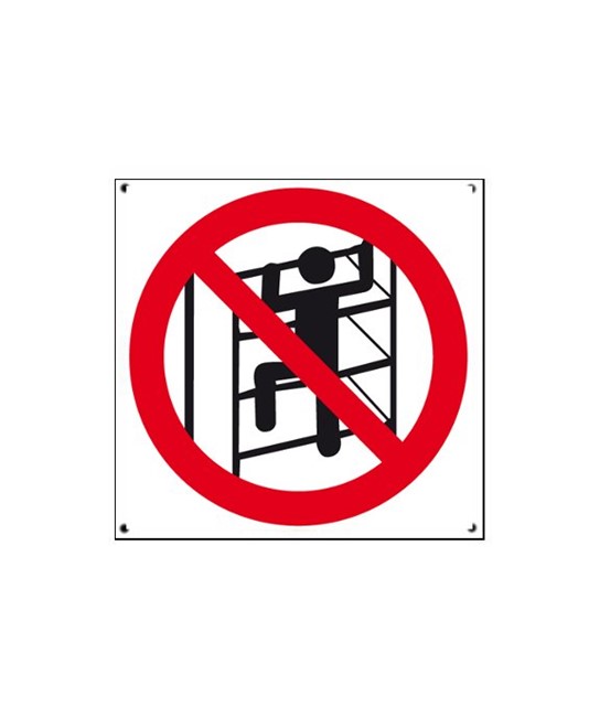 Cartello 'vietato arrampicarsi sugli scaffali' - Dim. varie
