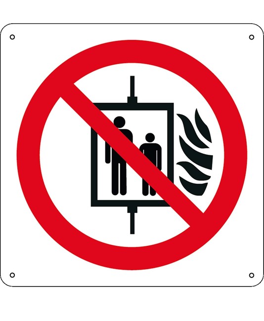 Cartello vietato  l'uso dell' ascensore in caso di incendio