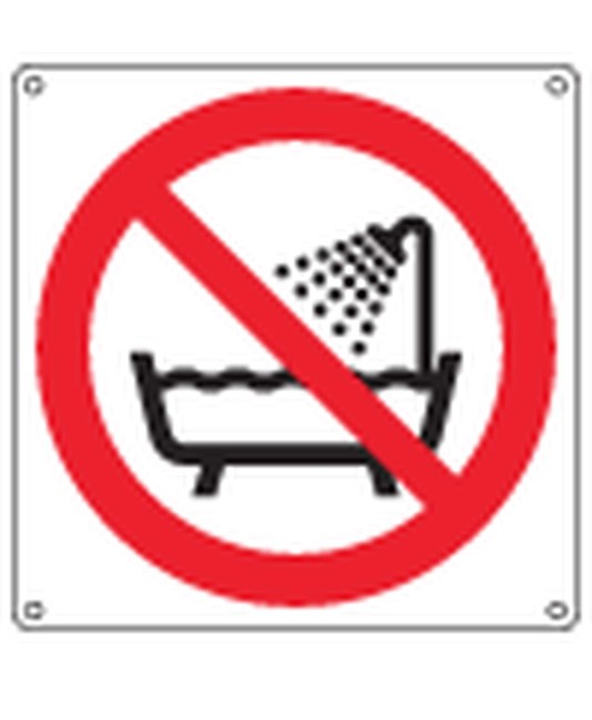 Cartello vietato  l'uso di questo dispositivo vicino a fonti d'acqua