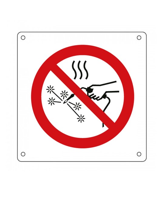 Cartello vietato  eseguire i lavori a caldo