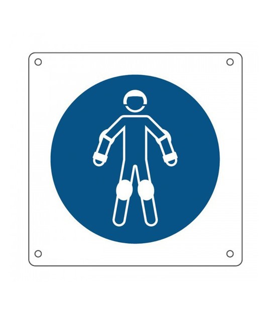 Cartello obbligo  indossare i dispositivi di protezione per pattini a rotelle