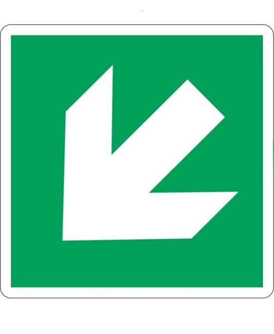 Cartello con simbolo 'freccia in diagonale'