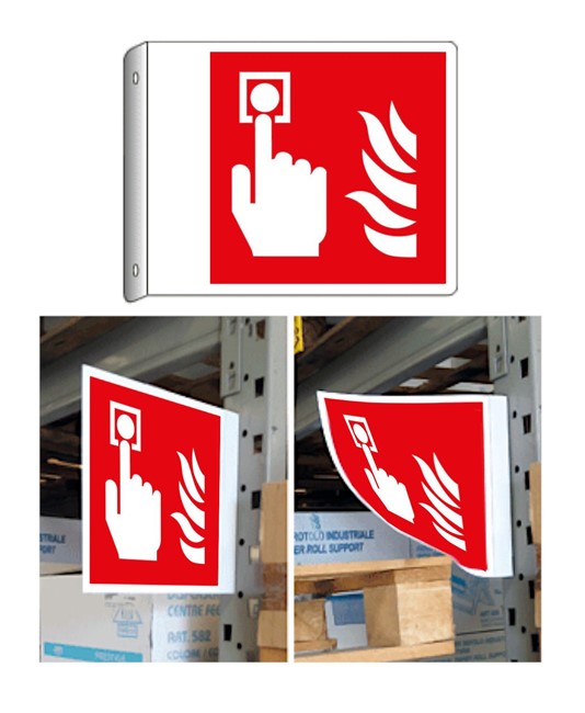 Cartello bifacciale flessibile  Pulsante allarme antincendio