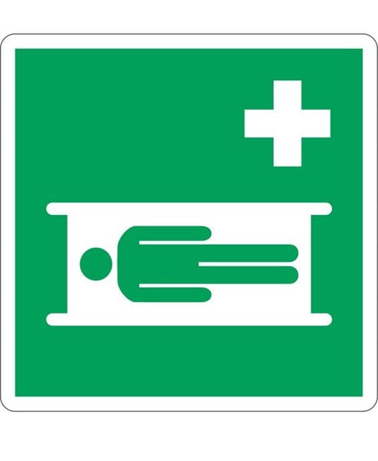 Cartello con simbolo 'barella di pronto soccorso'
