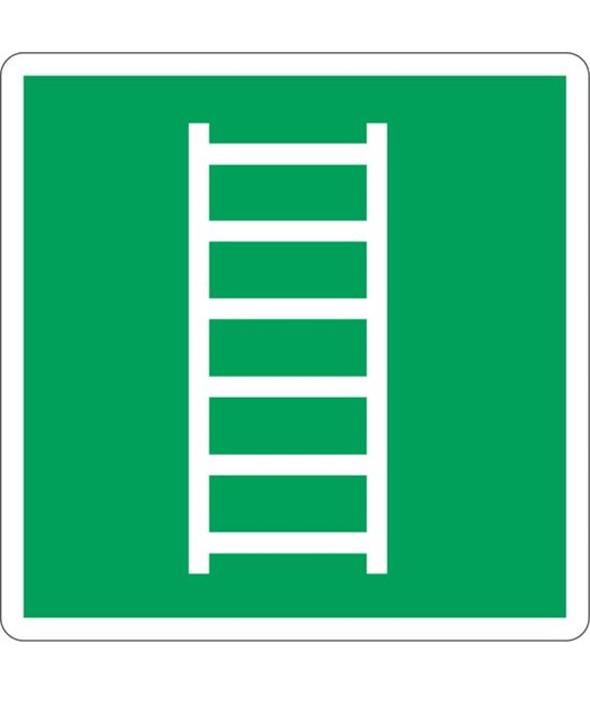 Cartello di emergenza con simbolo 'scala di evacuazione'