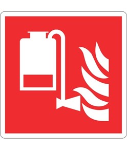 Cartello con simbolo 'gruppo portatile antincendio'