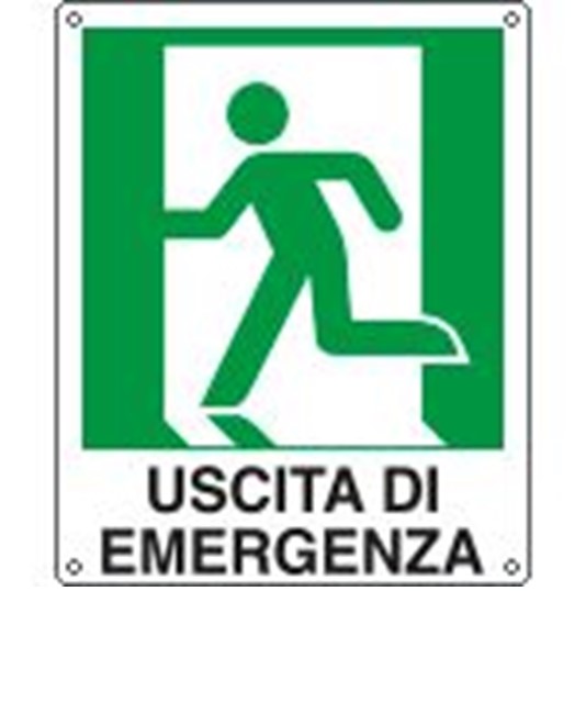 Cartello di emergenza 'uscita di emergenza a sinistra'
