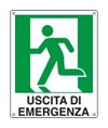 Cartello di emergenza 'uscita di emergenza a sinistra'