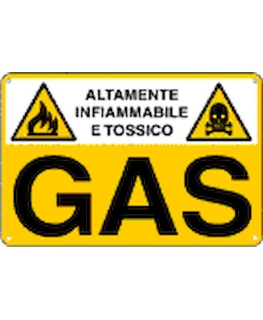 Cartello 'gas altamente infiammabile e tossico'