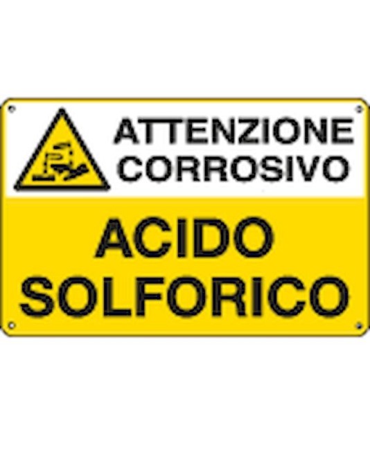 Cartello 'acido solforico attenzione corrosivo'