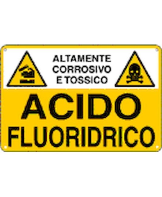 Cartello in alluminio  Acido fluoridrico