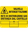 Cartello 'valvola intercettazione rete di distribuzione gas'