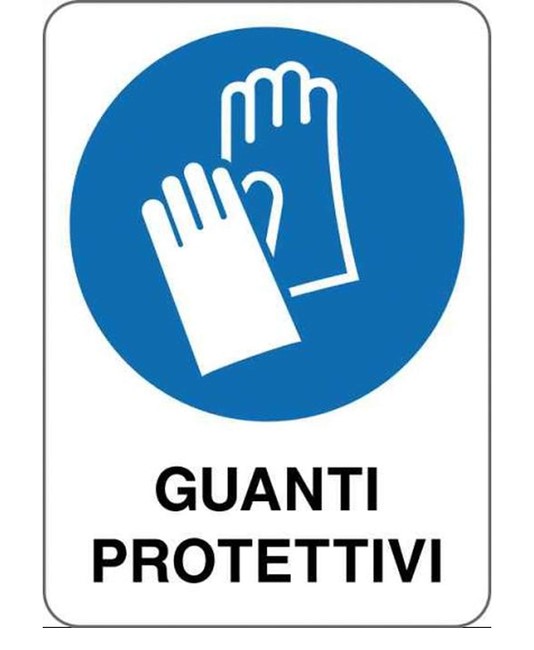 etichette adesive obbligo  guanti protettivi
