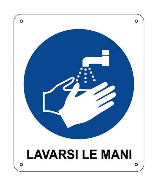 Cartello obbligo  lavarsi le mani
