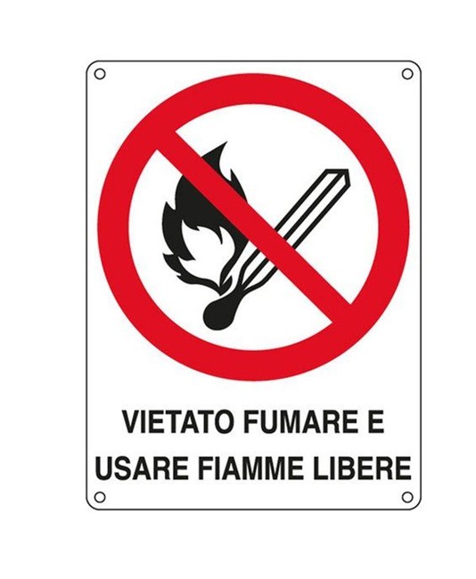 adesivi 'vietato fumare e usare fiamme libere'