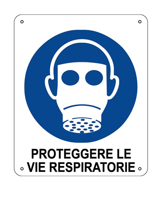 Cartello obbligo  proteggere le vie respiratorie