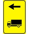 Cartello 'direzione autocarri consigliata' con direzione freccia a scelta
