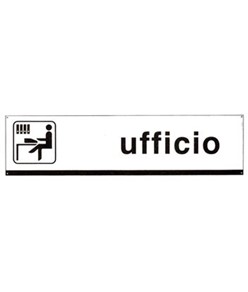 Cartello con simbolo 'ufficio' in alluminio piano o lamiera scatolata