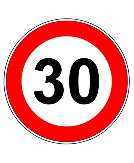 Cartello di divieto  'Limite massimo velocità 30 km/h'