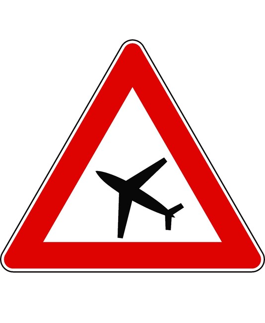 Cartello stradale  presenza aeroplani