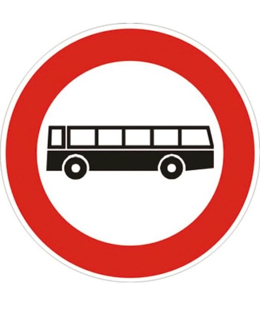 Cartello stradale transito vietato agli autobus