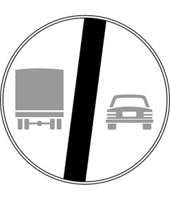 Cartello fine del divieto di sorpasso veicoli 3,5 t