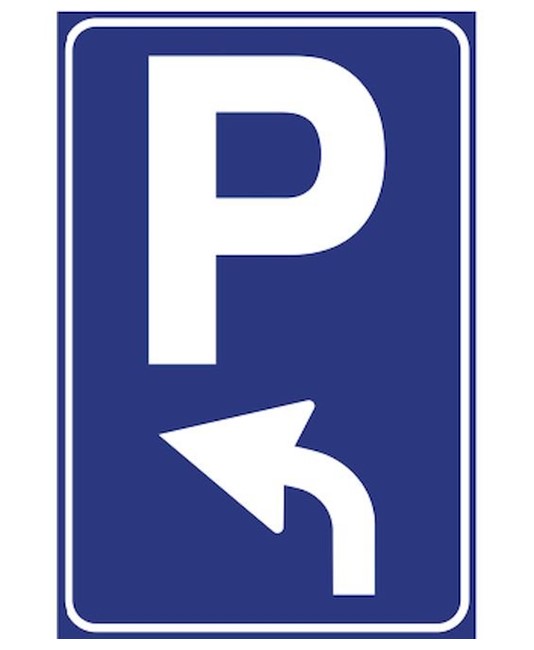 Cartello stradale parcheggio avanti a sinistra  60x90 cm