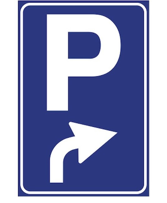 Cartello parcheggio avanti a destra  60x90 cm