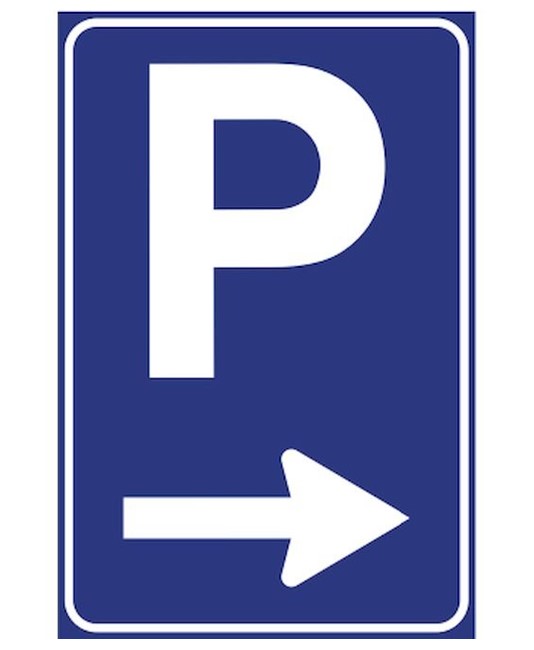 Cartello parcheggio a destra 60x90 cm