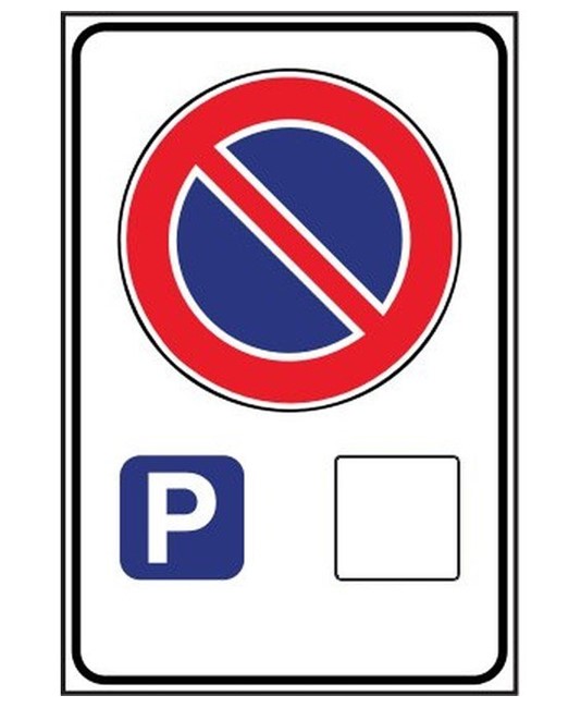 Cartello divieto di sosta con indicazione parcheggio