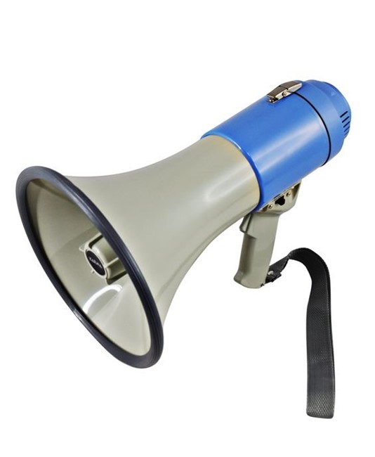 Megafono per comunicazioni di emergenza con sirena e fischietto Potenza 25 W