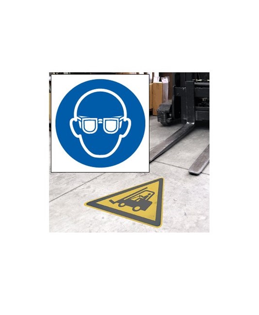 Adesivo da pavimento obbligo uso occhiali protettivi