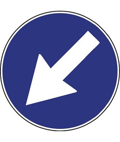 Segnale di obbligo  'Passaggio obbligatorio a sinistra'