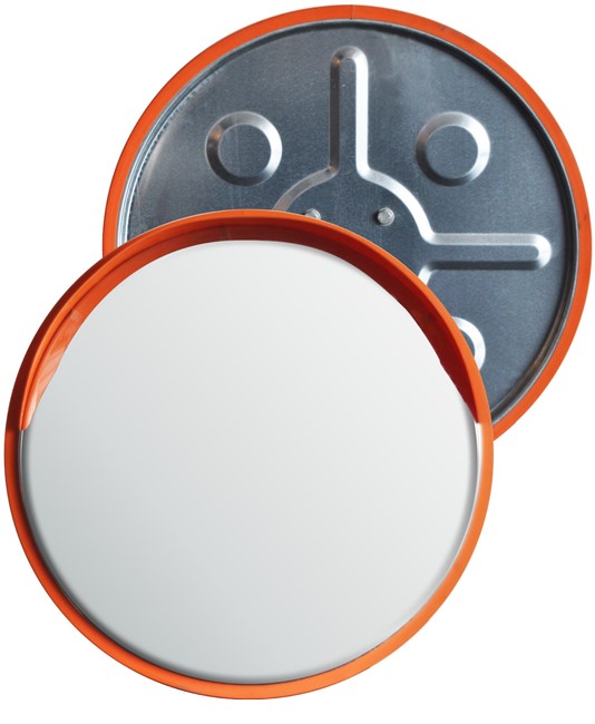 Specchio stradale in acciaio INOX  circolare per pali Ø60 mm.