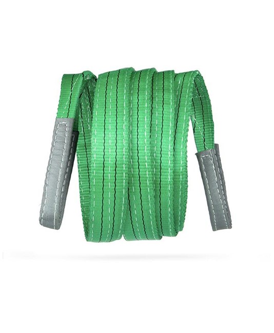 Brache di sollevamento aperte piatte a doppio strato con anelli, colore verde